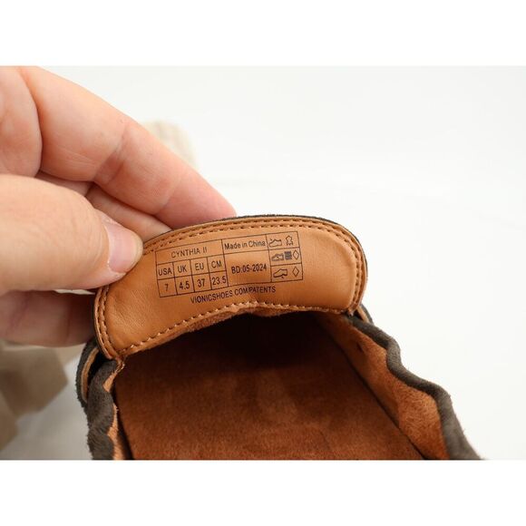 Vionic Cynthia II Loafers Womens Size 7 Green Suede Leather Wedge Slip On Shoes - Picture 12 of 15